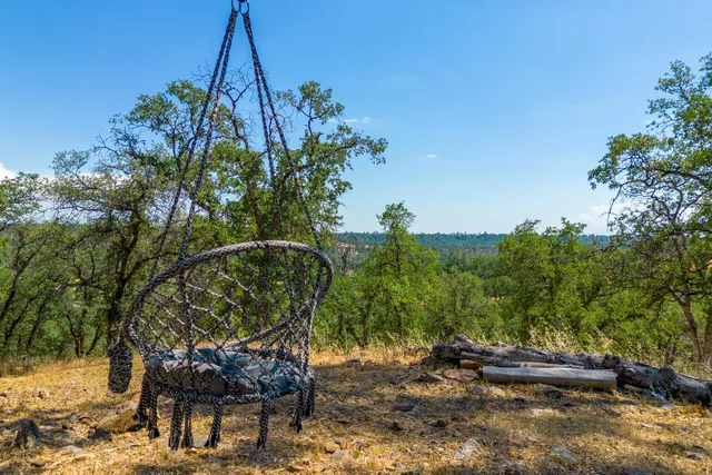 a backyard of a house with lots of green space