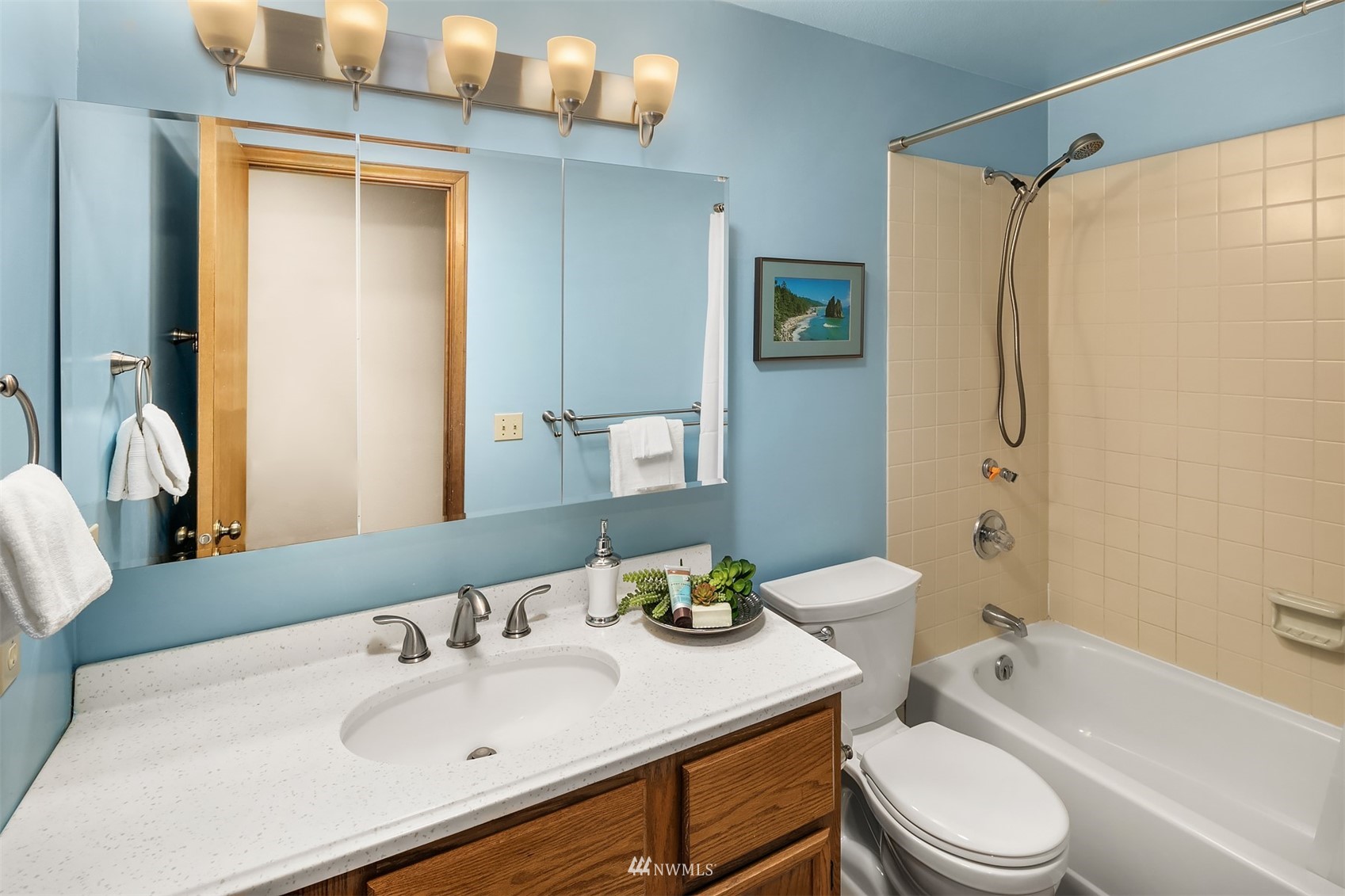 21832 Northeast 8th Street Sammamish, WA 98074 - Photo 20 of 40 a bathroom with a sink a toilet and shower