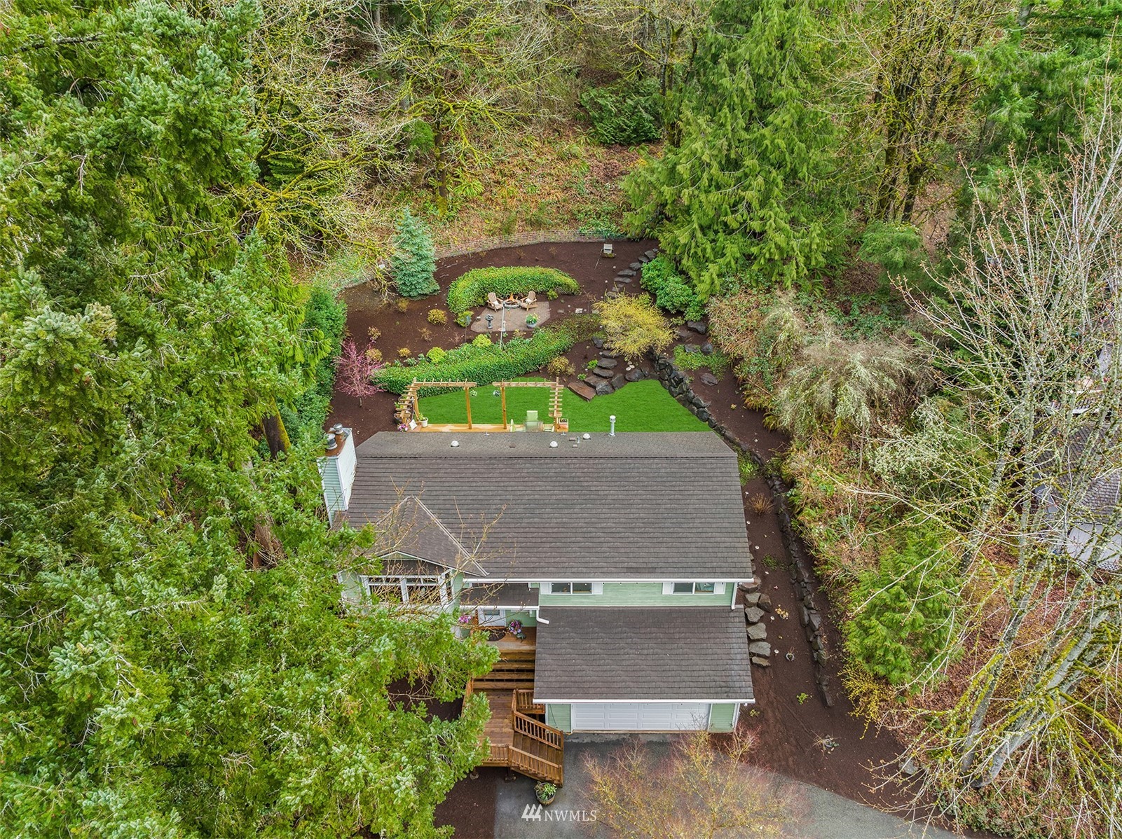21832 Northeast 8th Street Sammamish, WA 98074 - Photo 37 of 40 an aerial view of a house with a yard
