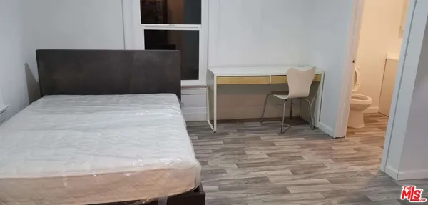 a room with a bed