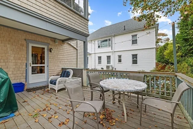 a view of a yard from a patio