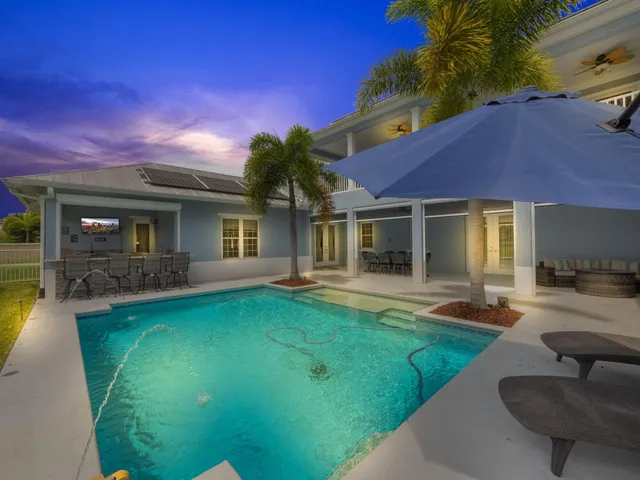 a view of a lake with a city