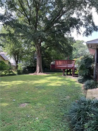 a view of wooden deck