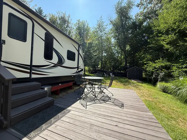 a view of outdoor space yard deck and living room