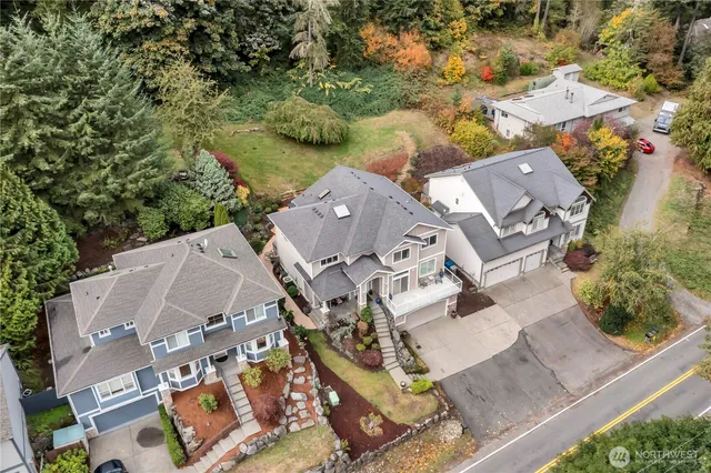 an aerial view of residential house with outdoor space