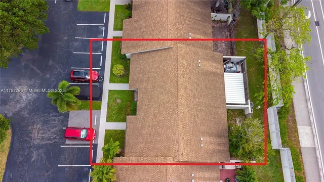 an aerial view of multiple house