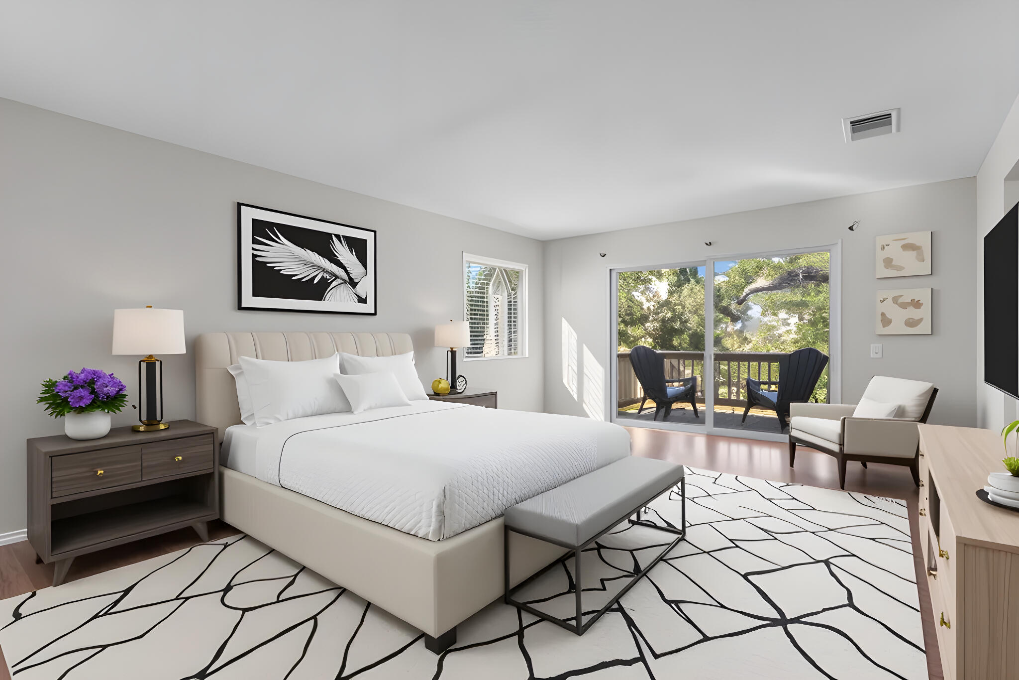 41970 Pacific Grove Way Temecula, CA 92591 - Photo 25 of 54 a bedroom with a bed a large window and chair