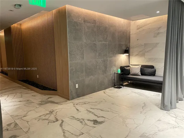 a view of a room with stairs