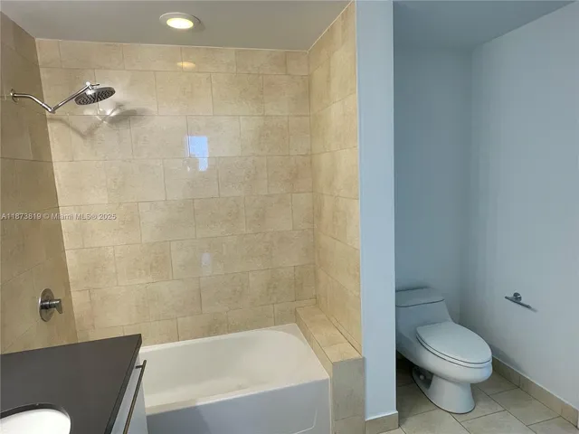 a bathroom with a toilet and a bathtub