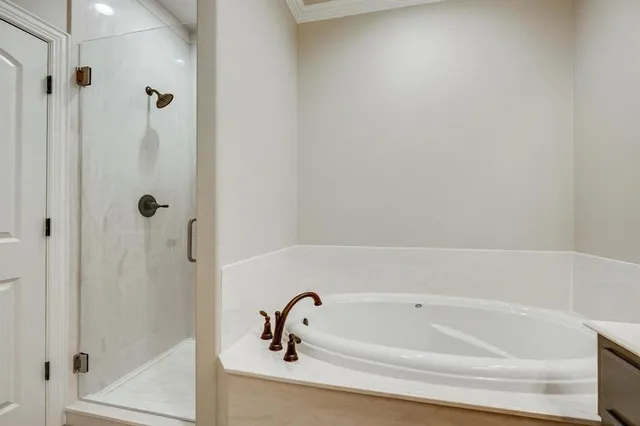 a bathroom with a tub