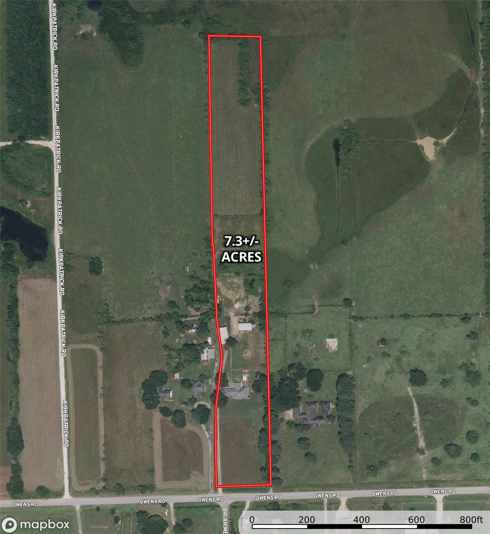 34366 Owens Road Hempstead, TX 77445 - Photo 45 of 46 Aerial view highlighting the property's boundaries, improvements, open pasture, and spacious rural setting.