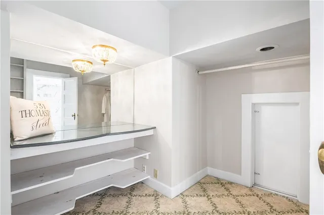 a view of a park with a tree