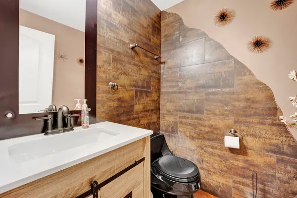 a bathroom with a sink and a toilet