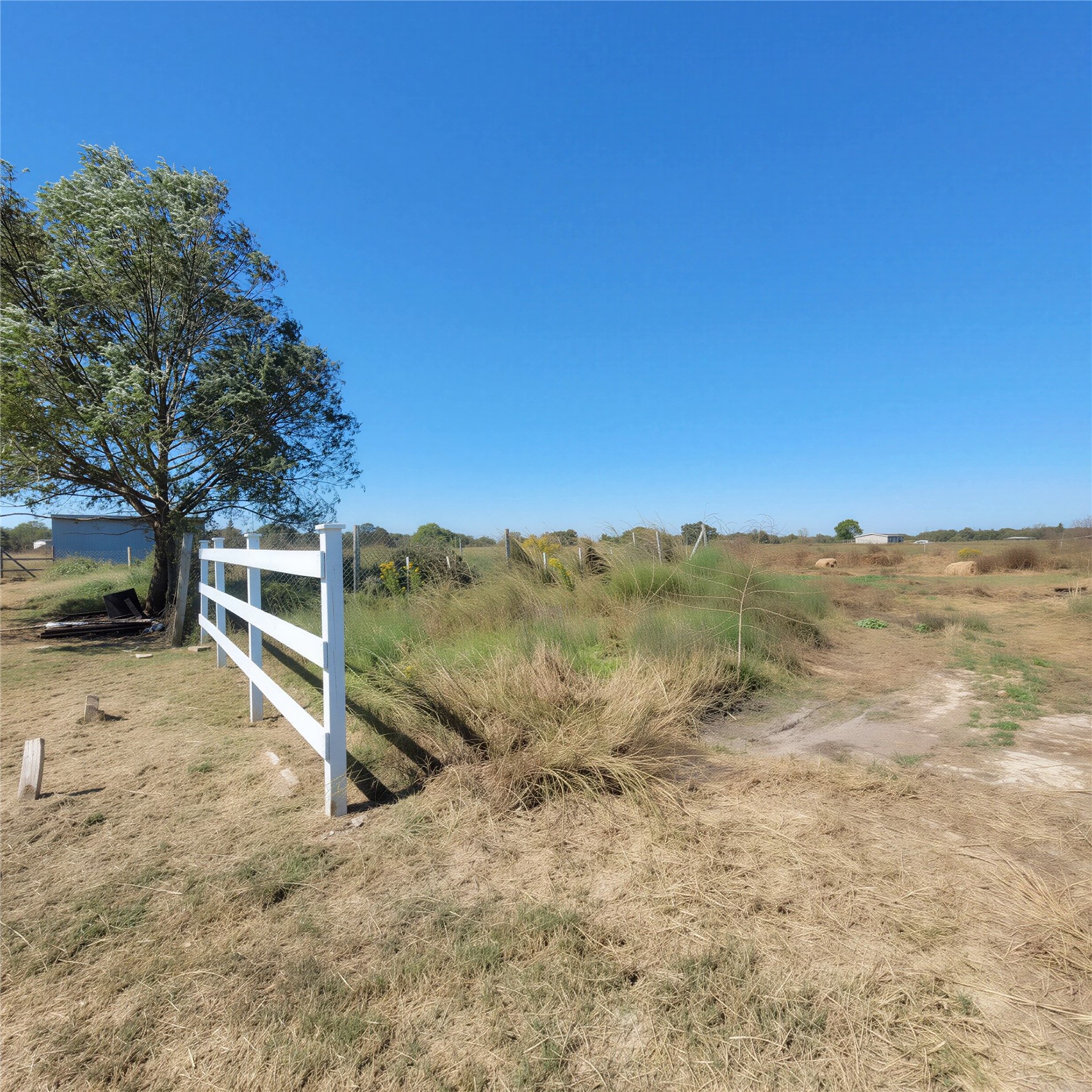 740 County Road 164 Boling, TX 77420 - Photo 11 of 16 a view of a dry yard with wooden fence