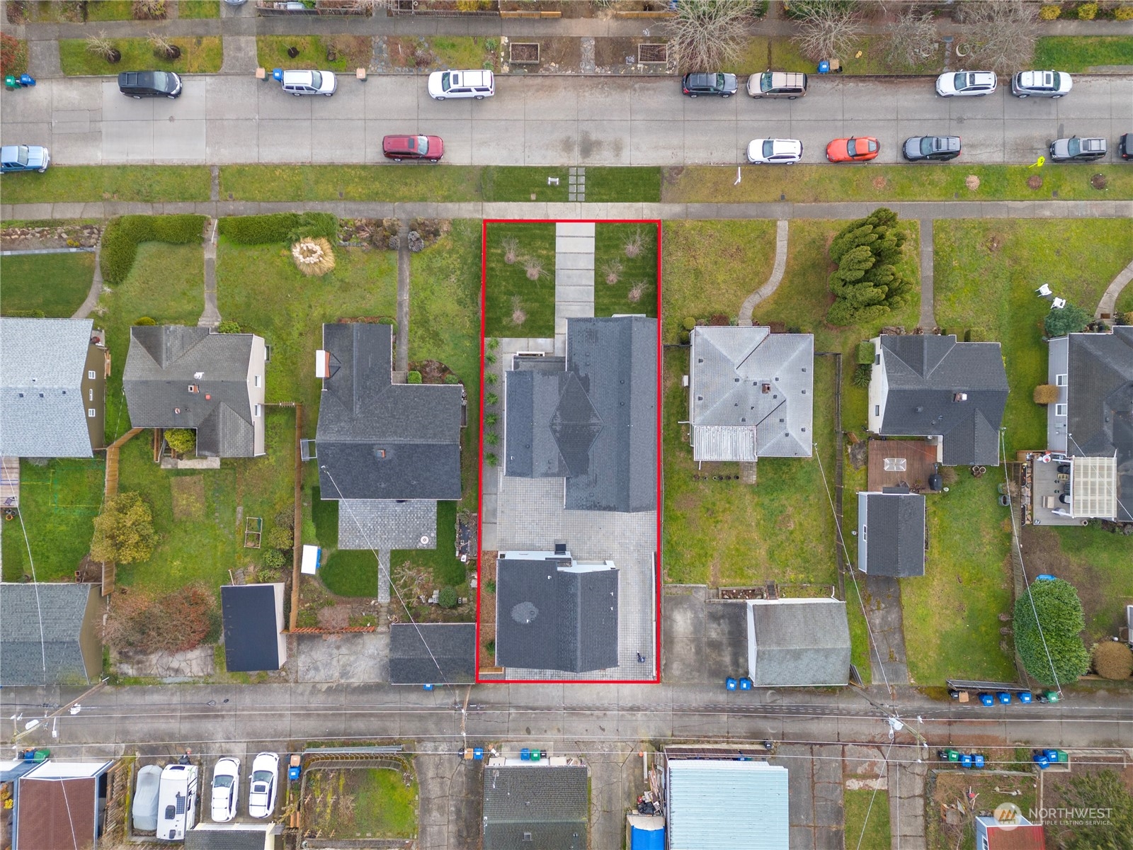 4019 51st Avenue Southwest Seattle, WA 98116 - Photo 30 of 33 an aerial view of residential house with outdoor space and swimming pool