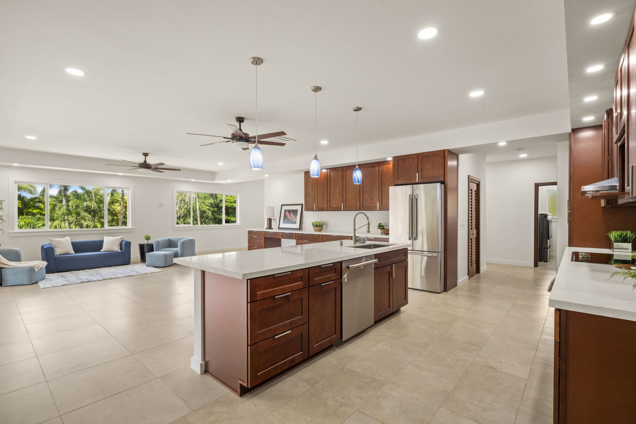 3582 Rice Street Lihue, HI 96766 - Photo 13 of 30 a large kitchen with stainless steel appliances lots of counter top space