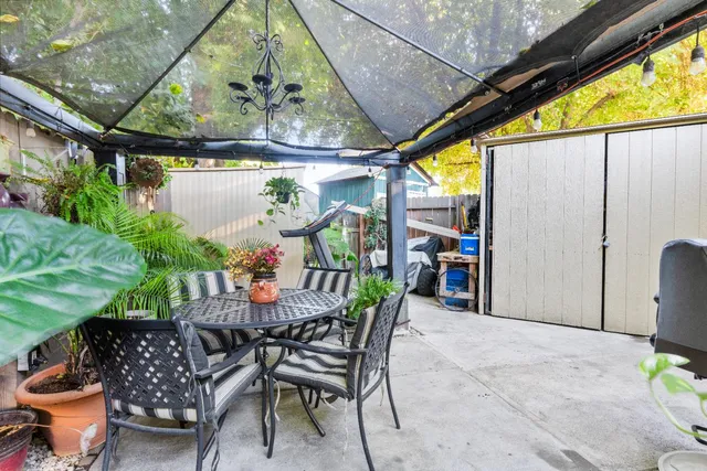 a outdoor space with furniture