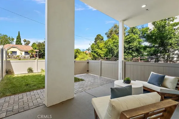 a outdoor living space with furniture