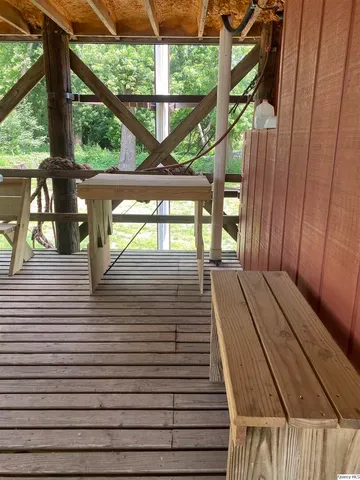 a view of wooden door