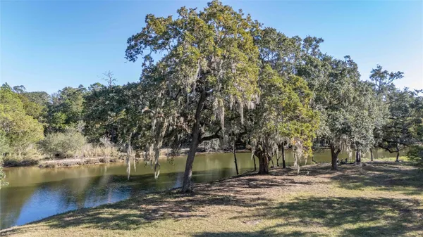 a view of a lake with trees