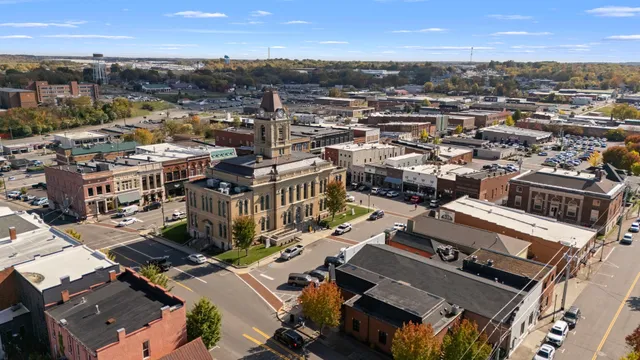 an aerial view of a city with lots of residential buildings