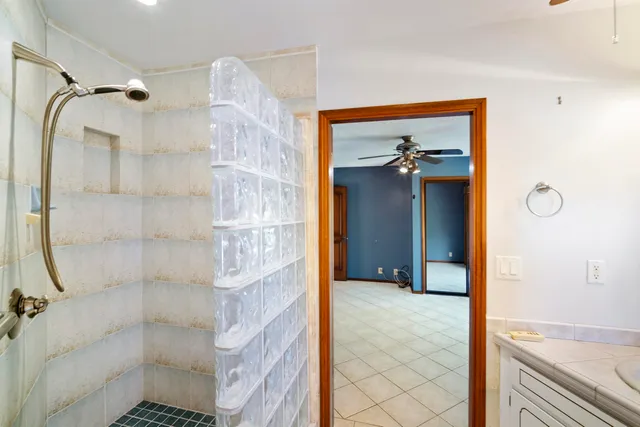 a bathroom with a shower
