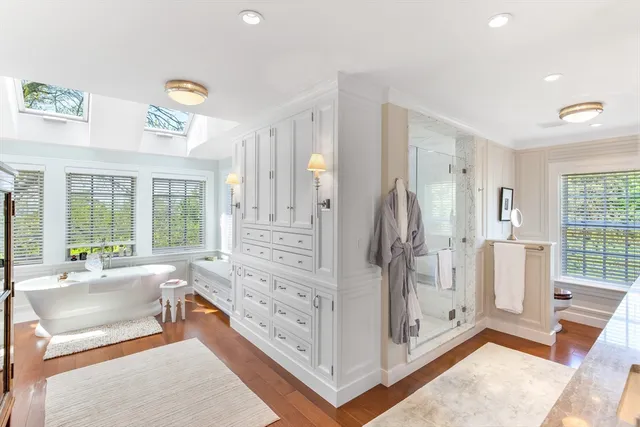 a large living room with a large window