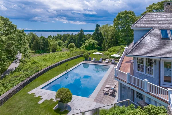 a view of a backyard with plants