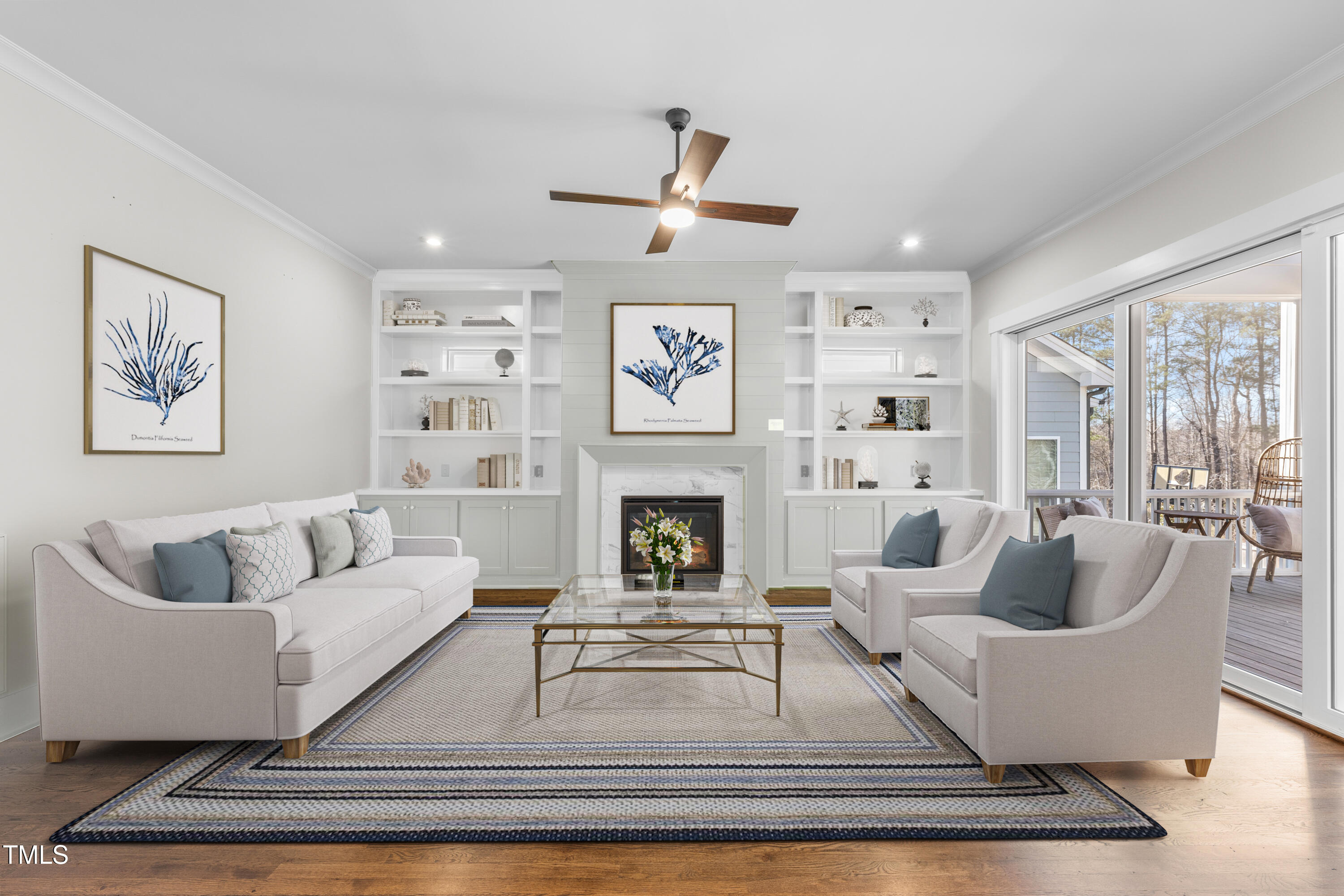 729 Daniel Rdg Road Wendell, NC 27591 - Photo 9 of 57 a living room with furniture and a fireplace