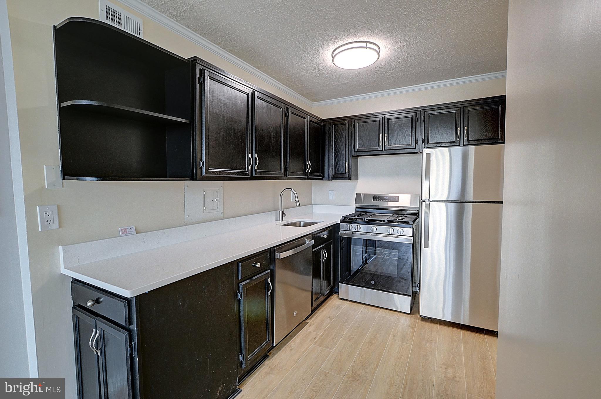 5225 Pooks Hill Road, Unit 1005S Bethesda, MD 20814 - Photo 7 of 32 a kitchen with a refrigerator and a stove top oven