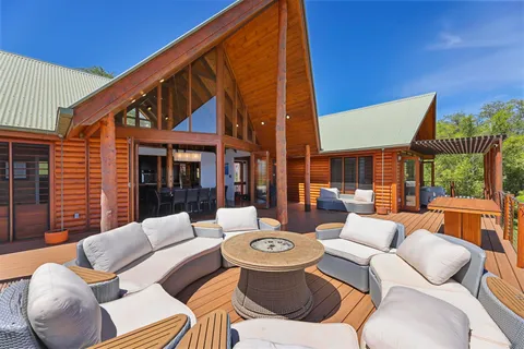 a outdoor space with patio furniture