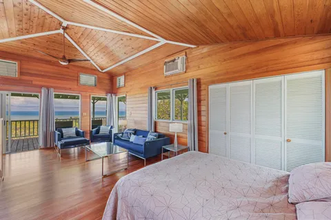 a outdoor kitchen with a large window