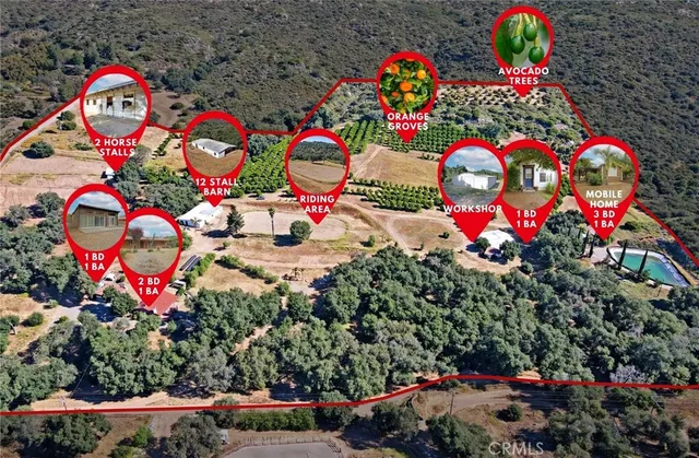 an aerial view of multiple house