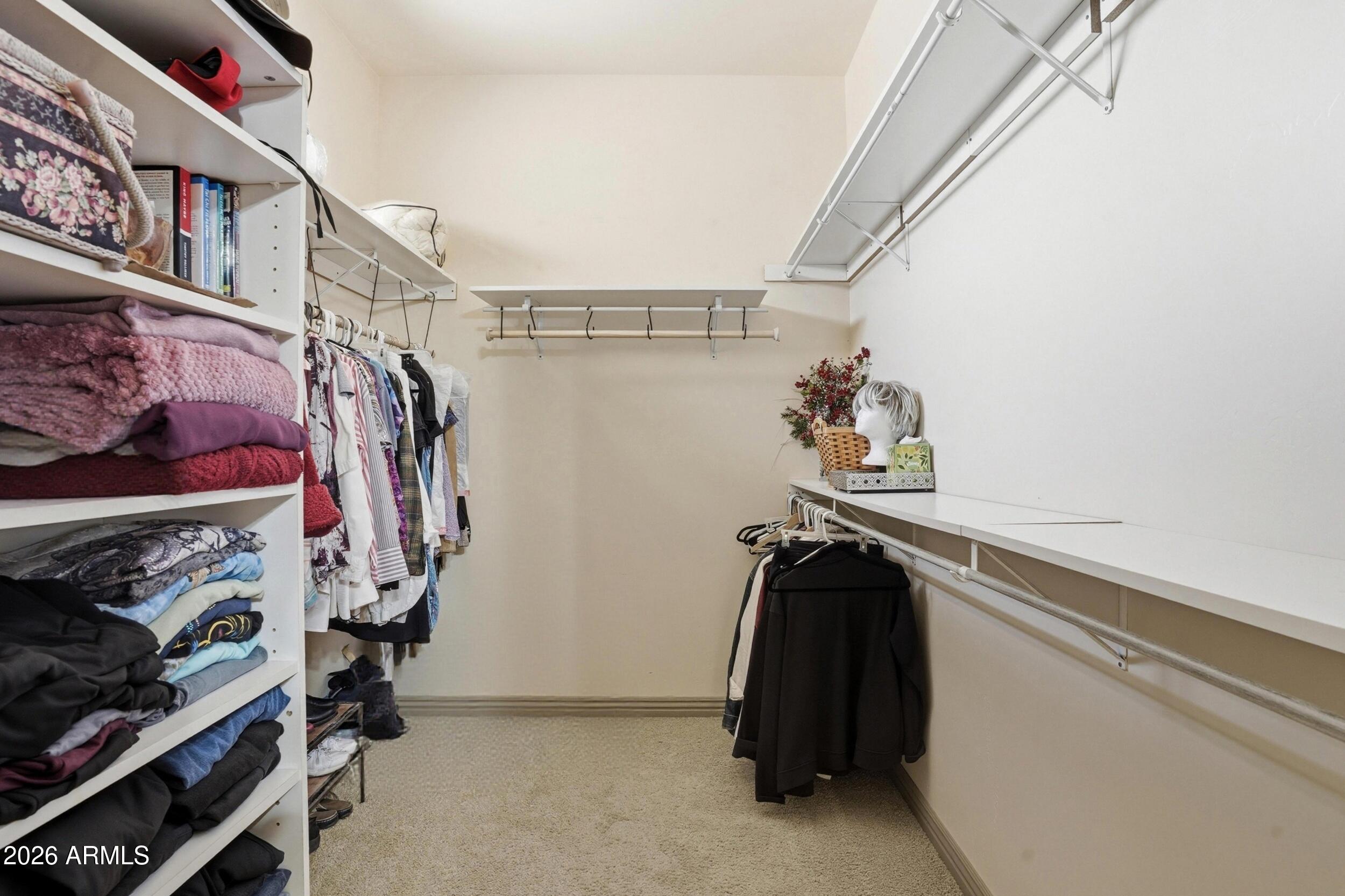 6334 East Albany Street Mesa, AZ 85205 - Photo 27 of 72 a view of walk in closet with clothes and shoes