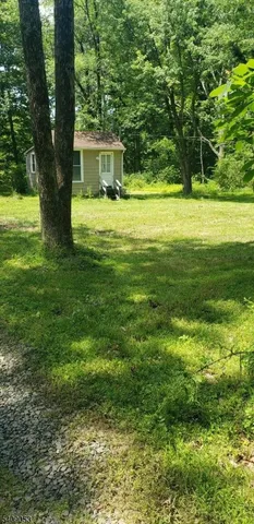 a view of a big yard with large trees