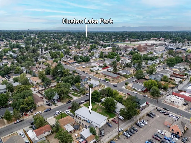 an aerial view of a city