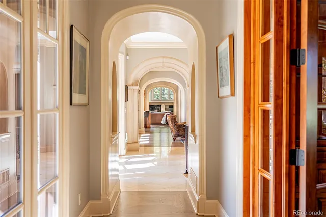 a living room with a large window