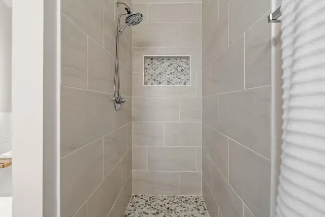 a bathroom with a shower