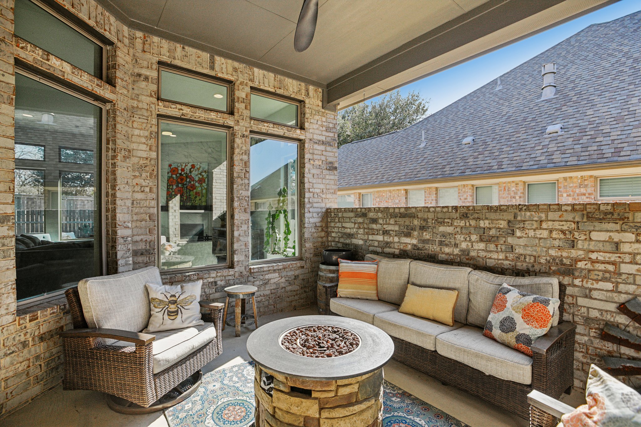 133 Lake Spring Circle Georgetown, TX 78633 - Photo 21 of 31 a outdoor living space with furniture and a fireplace