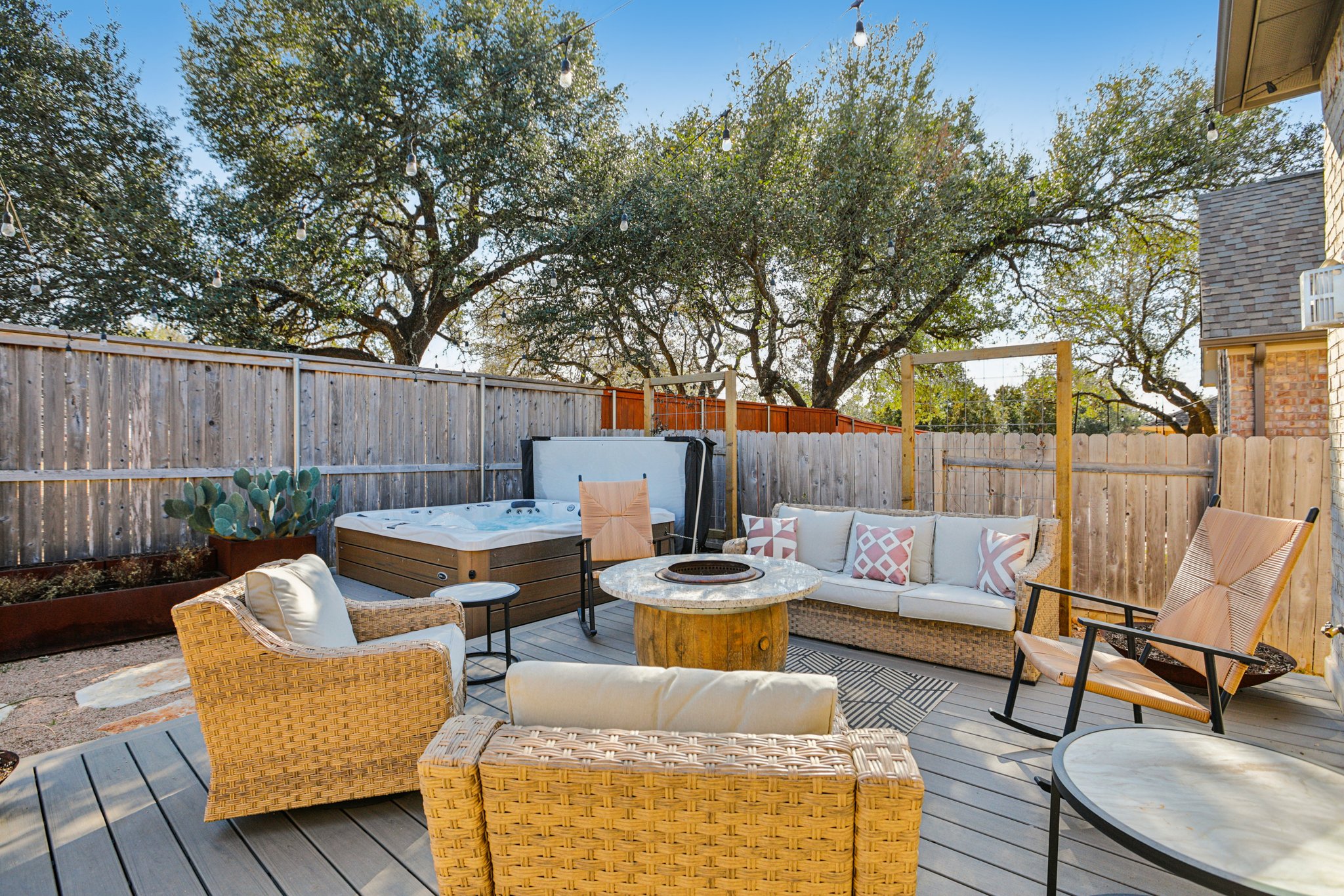 133 Lake Spring Circle Georgetown, TX 78633 - Photo 24 of 31 a outdoor living space with patio furniture and wooden floor