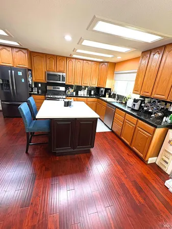 a bathroom with a sink and mirror
