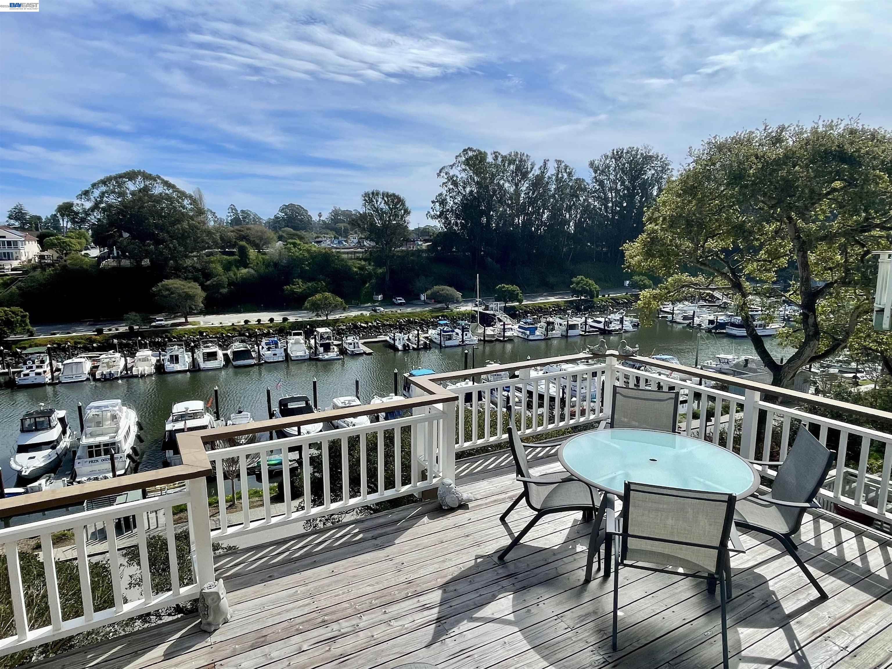 a view of a chairs on the deck