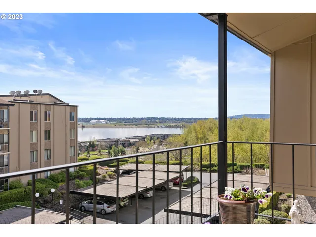 a view of city from a balcony