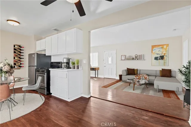 a living room with furniture