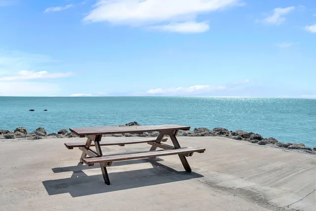 a view of a lake with a yard