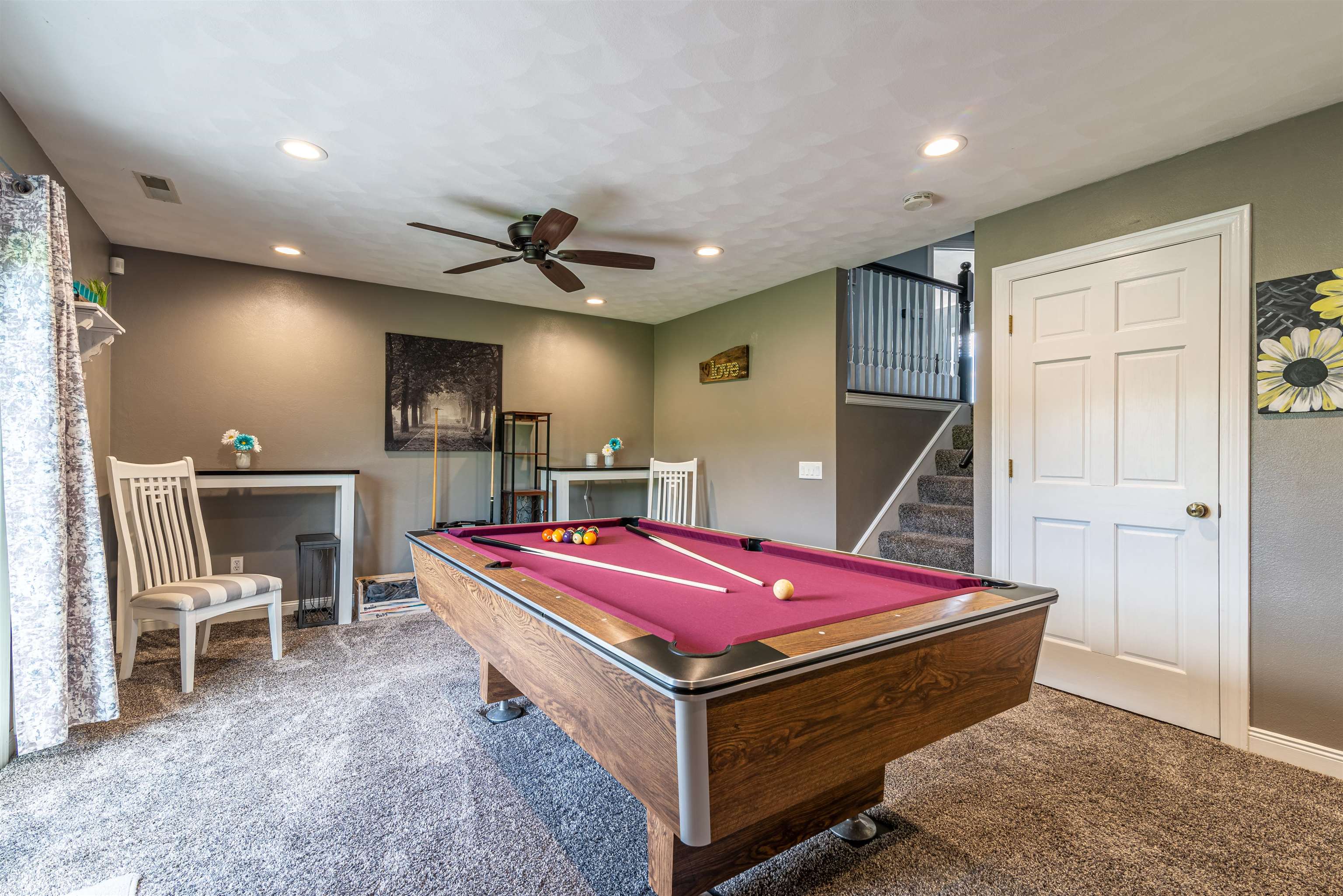14245 Clover Road Rockton, IL 61072 - Photo 35 of 51 a room with pool table and a ceiling fan