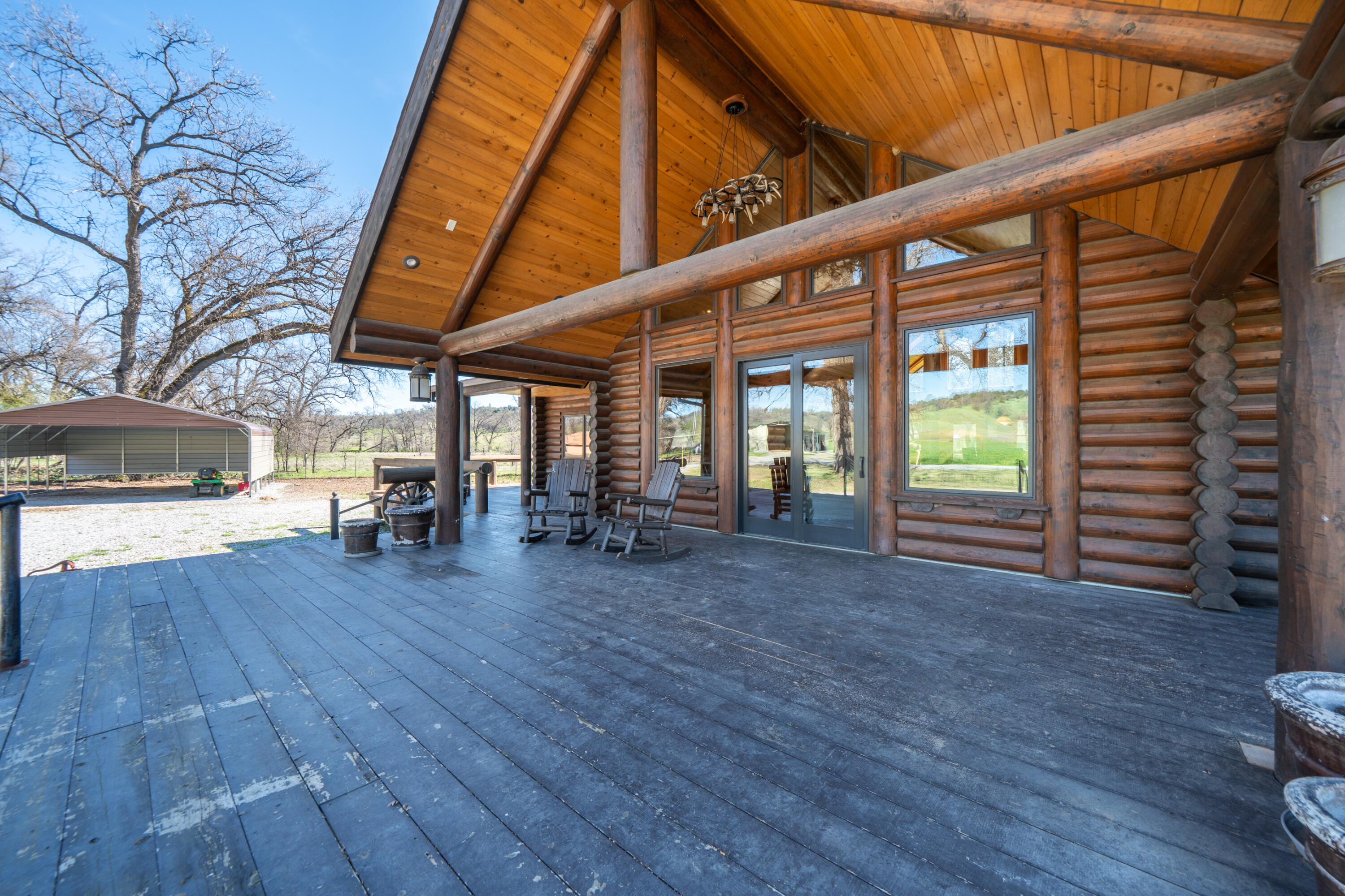 11875 Oak Run Road Oak Run, CA 96069 - Photo 36 of 127 a view of outdoor space with wooden floor and barbeque oven