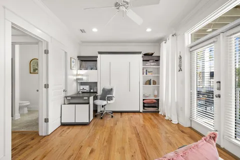 a balcony with furniture and outdoor view