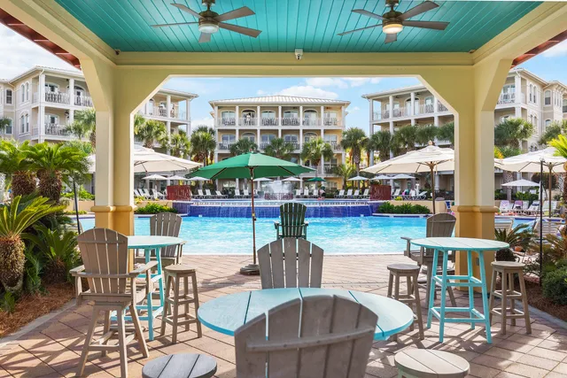 a outdoor space with lots of furniture and plants