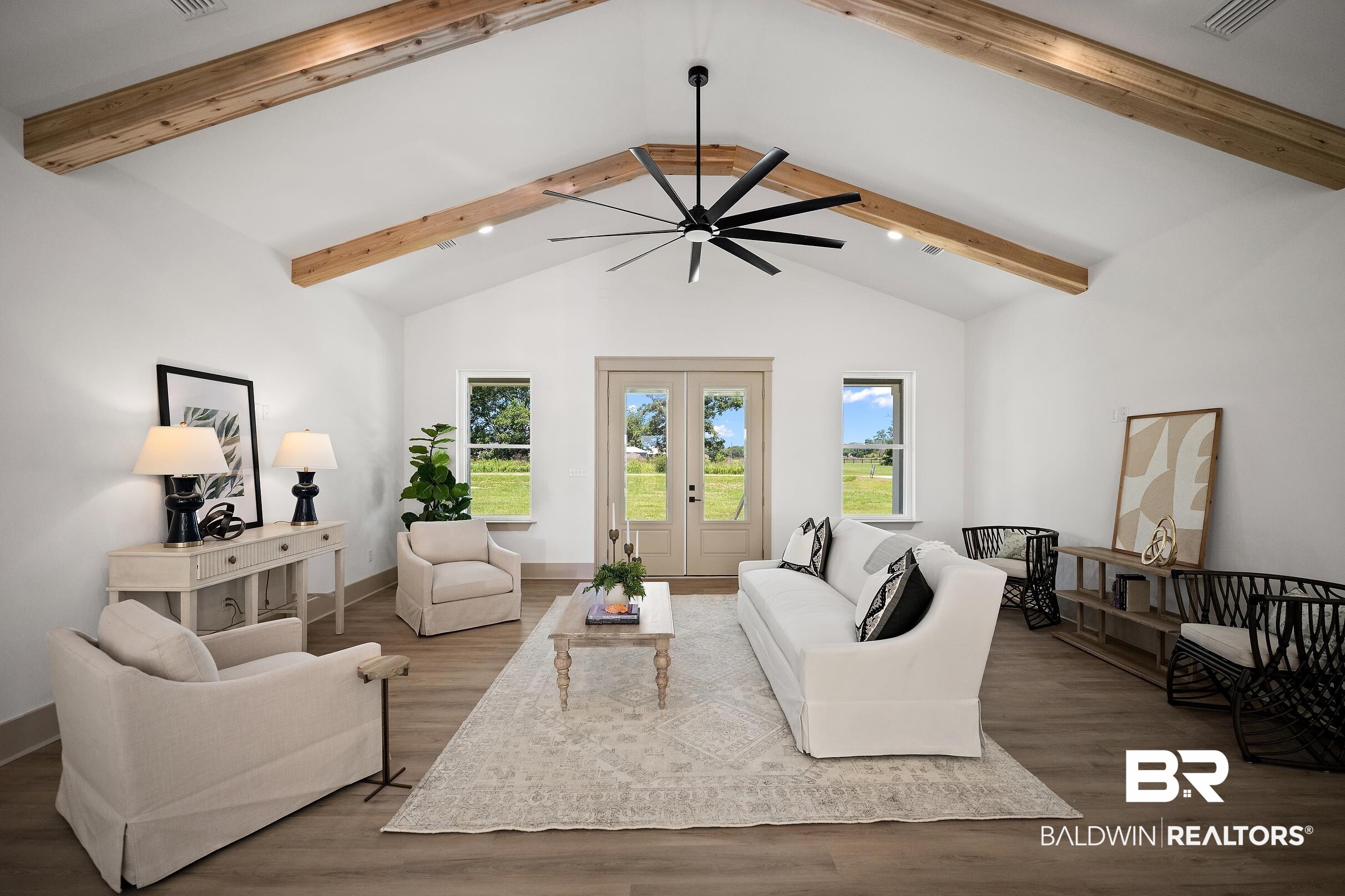13111 Gopher Court Elberta, AL 36530 - Photo 4 of 41 Vaulted ceiling with exposed wood beams